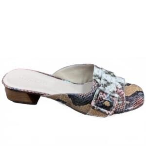 NEW PELLE MODA women's tala embossed snake slip on in brown minera embossed snak